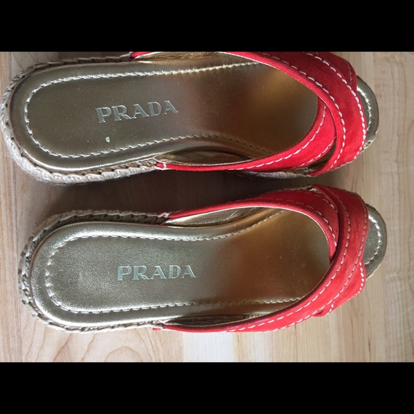 Prada Suede Cross Strap Platform Slides - Picture 3 of 12